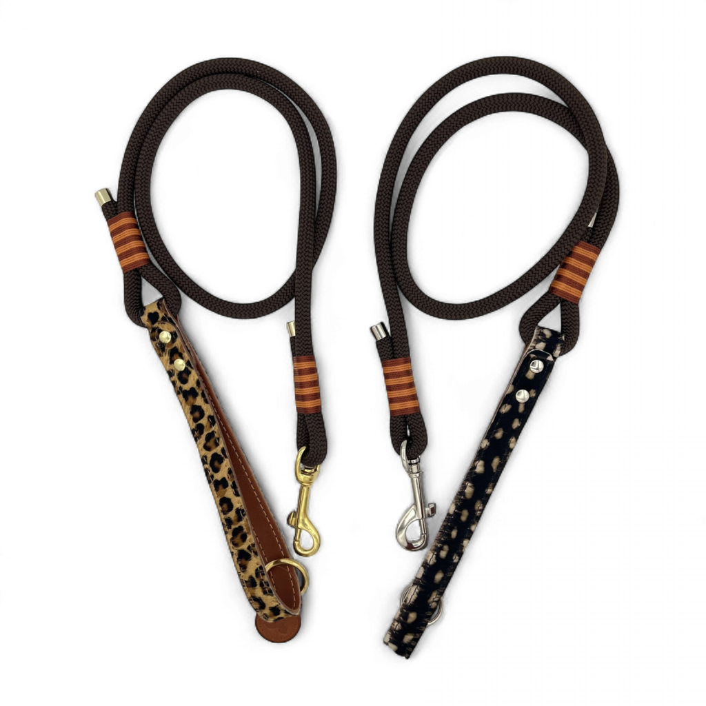 The Stylish Hound Leather/Print Rope Lead