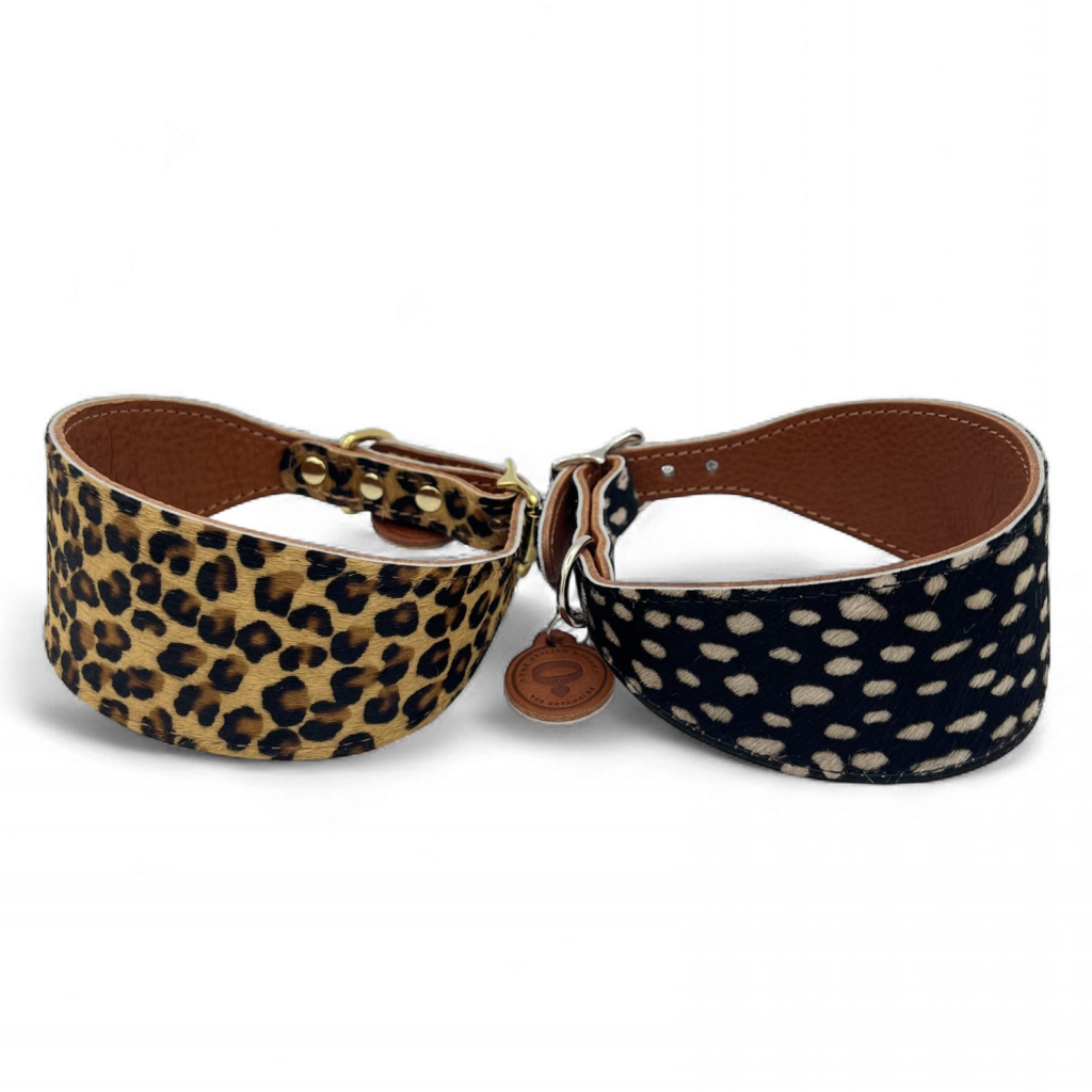 The Stylish Hound Leather/Print Sighthound Collar